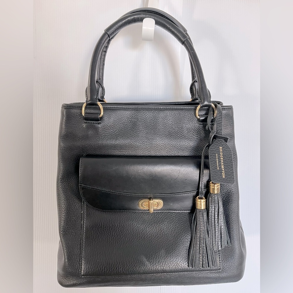 ISAAC MIZRAHI large black leather bag